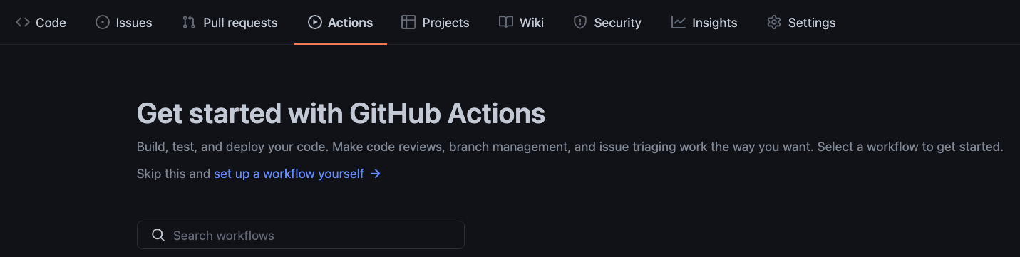 No workflows